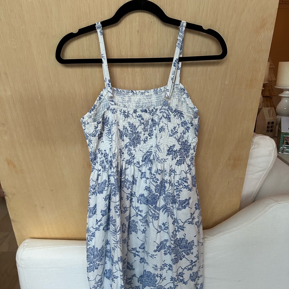 Blue and White Floral Dress